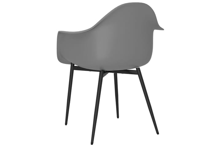 Ruokatuolit 6 kpl harmaa PP - Ruokapöydän tuolit - Käsinojallinen tuoli - Meikkituoli