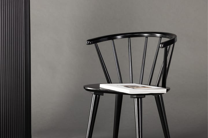 Bobby Käsinojatuoli Musta - Venture Home - Ruokapöydän tuolit - Meikkituoli - Käsinojallinen tuoli