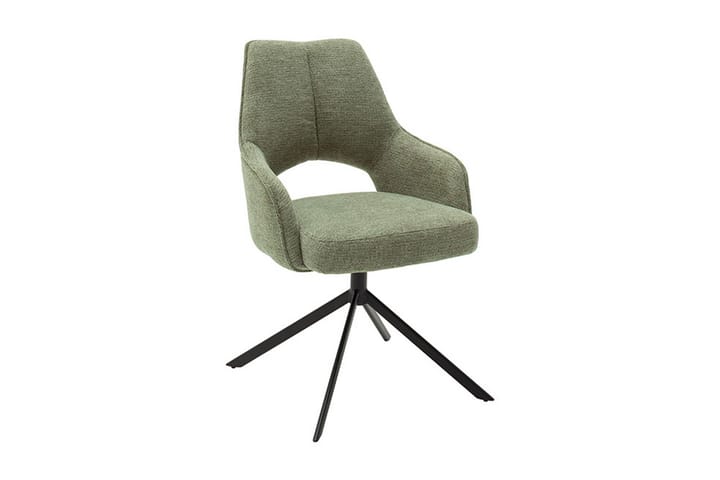 Käsinojallinen tuoli Bornor 4 jalkaa - Vihreä/Musta - Ruokapöydän tuolit - Meikkituoli - Käsinojallinen tuoli