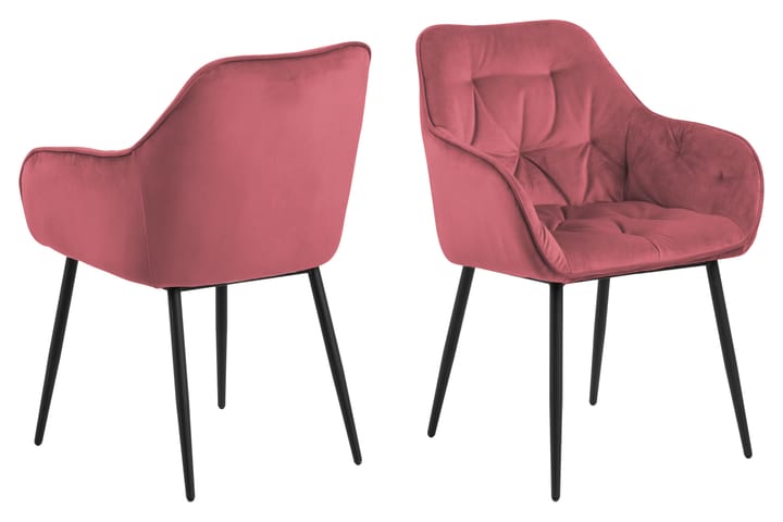 Käsinojatuoli Olze - Punainen - Ruokapöydän tuolit - Meikkituoli - Käsinojallinen tuoli