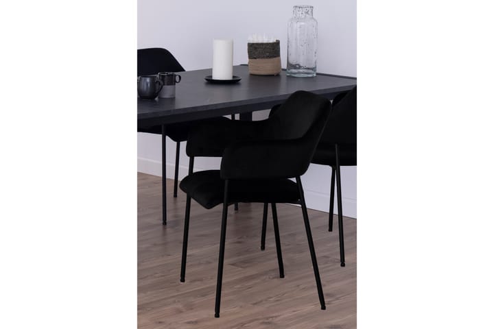 Nojatuoli Orven - Musta/Matta Musta - Ruokapöydän tuolit - Meikkituoli - Käsinojallinen tuoli