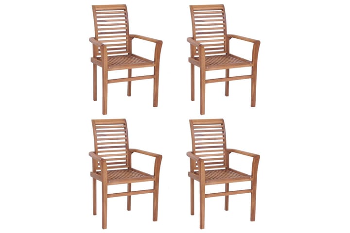 Pinottavat ruokapöydän tuolit 4 kpl täysi tiikki - Ruskea - Ruokapöydän tuolit - Käsinojallinen tuoli - Meikkituoli