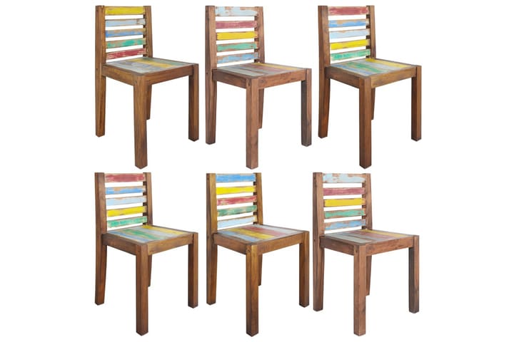Ruokapöydän tuolit 6 kpl kierrätetty täyspuu - Ruokapöydän tuolit - Käsinojallinen tuoli - Meikkituoli