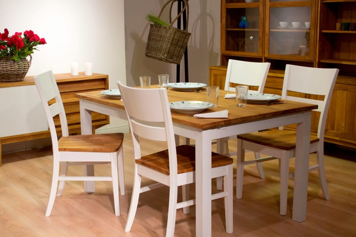 Ruokatuoli Kendi - Valkoinen/Tammi - Ruokapöydän tuolit