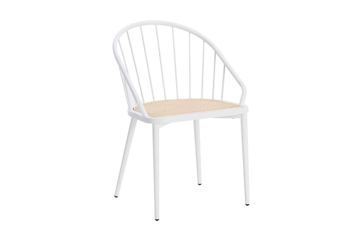 Ruokatuoli Tivi - Valkoinen/Luonnonväri - Meikkituoli - Käsinojallinen tuoli - Ruokapöydän tuolit