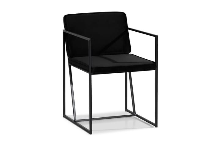 Ruokatuoli Treni Sametti - Musta - Meikkituoli - Käsinojallinen tuoli - Ruokapöydän tuolit