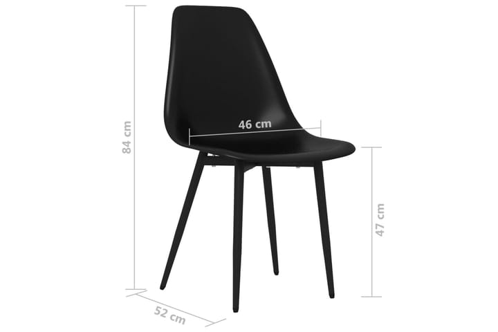 Ruokatuolit 2 kpl musta PP - Ruokapöydän tuolit - Käsinojallinen tuoli - Meikkituoli