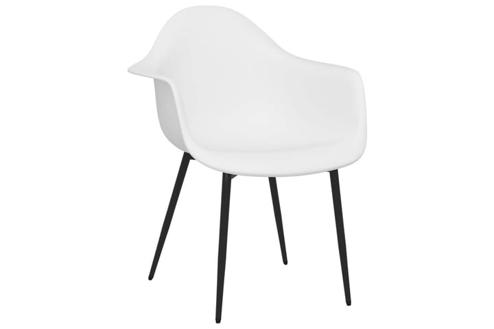 Ruokatuolit 2 kpl valkoinen PP - Meikkituoli - Käsinojallinen tuoli - Ruokapöydän tuolit