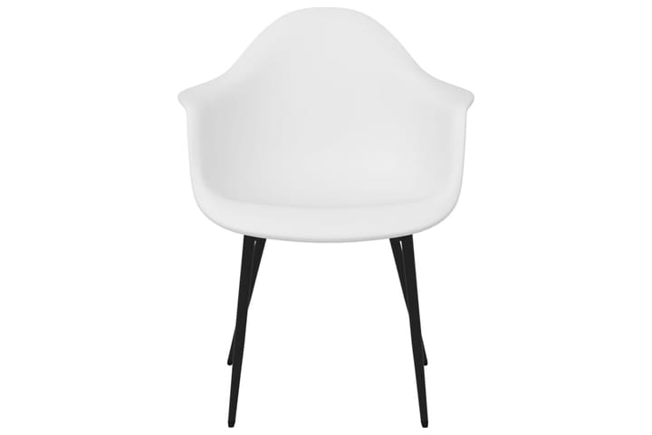 Ruokatuolit 4 kpl valkoinen PP - Ruokapöydän tuolit - Käsinojallinen tuoli - Meikkituoli