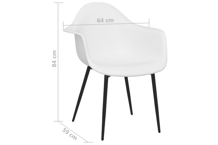 Ruokatuolit 4 kpl valkoinen PP - Ruokapöydän tuolit - Käsinojallinen tuoli - Meikkituoli