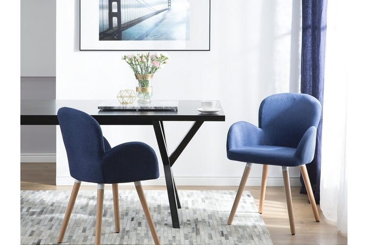 Tuoli Brookville 2:n setti - Sininen - Ruokapöydän tuolit - Meikkituoli - Käsinojallinen tuoli