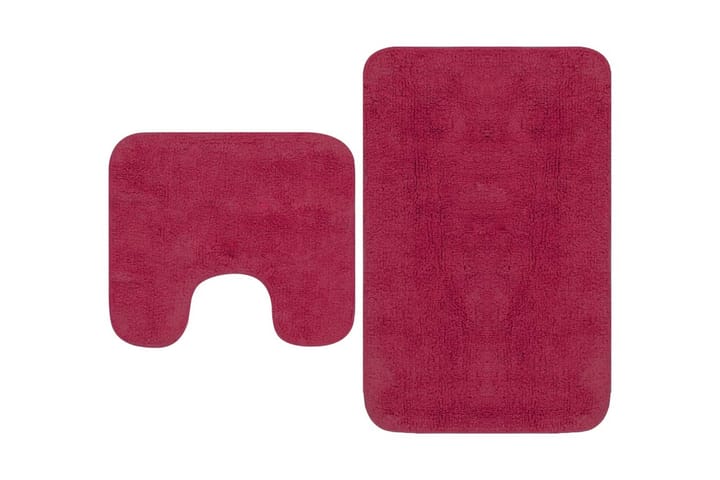 Kylpyhuoneen mattosarja 2 osaa kangas fuksia - Pinkki - Kylpyhuoneen matto
