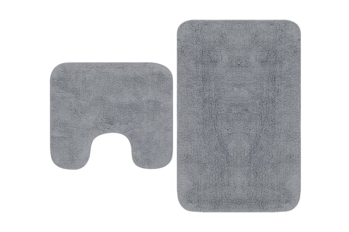 Kylpyhuoneen mattosarja 2 osaa kangas harmaa - Harmaa - Kylpyhuoneen matto