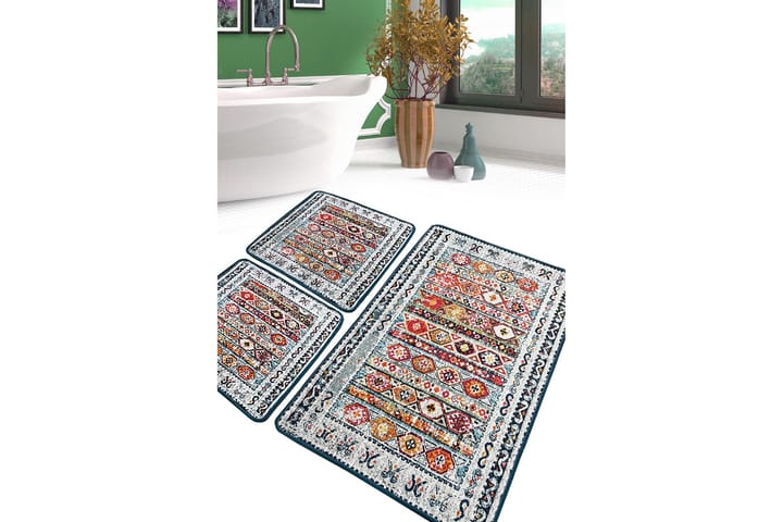 Kylpyhuonematto Nini 60x100 cm Suorakaide - Monivärinen - Kylpyhuoneen matto