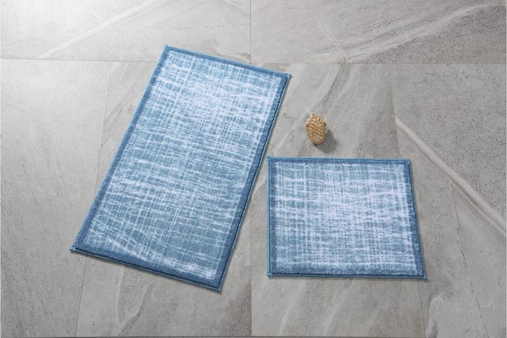 Kylpyhuonematto Penmon 2 kpl - Sininen / Valkoinen - Kylpyhuoneen matto