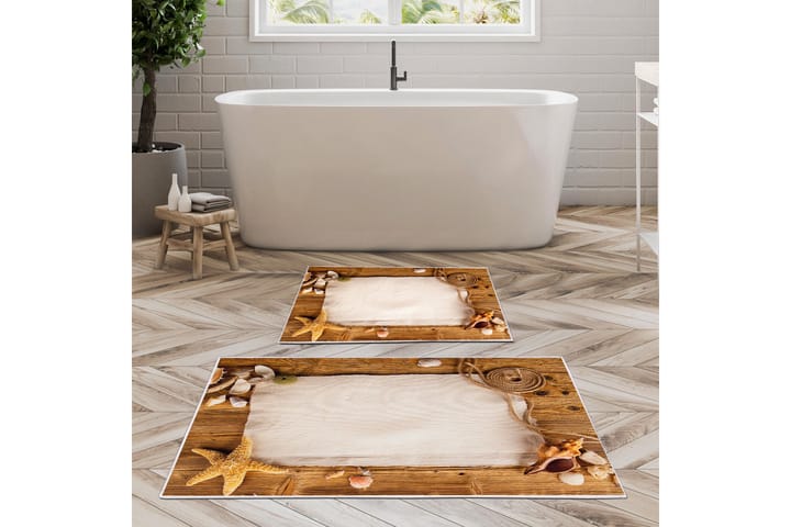 Kylpyhuonematto Pali 60x150 cm Suorakaide - Monivärinen - Kylpyhuoneen matto