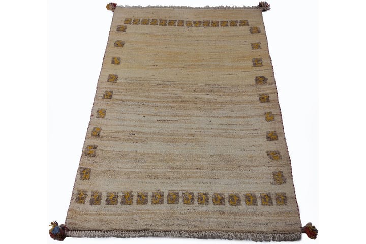 Käsinsolmittu Gabbeh Shiraz Villa Kerma/Harmaa 81x133cm - Harmaa/Kerma - Persialainen matto - Itämainen matto - Käsintehdyt matot