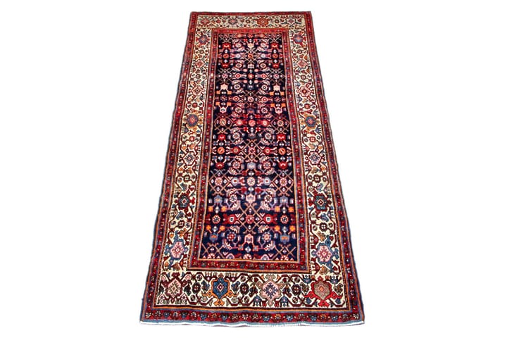 Käsinsolmittu persialainen matto 106x305 cm - Tummansininen / Beige - Persialainen matto - Itämainen matto
