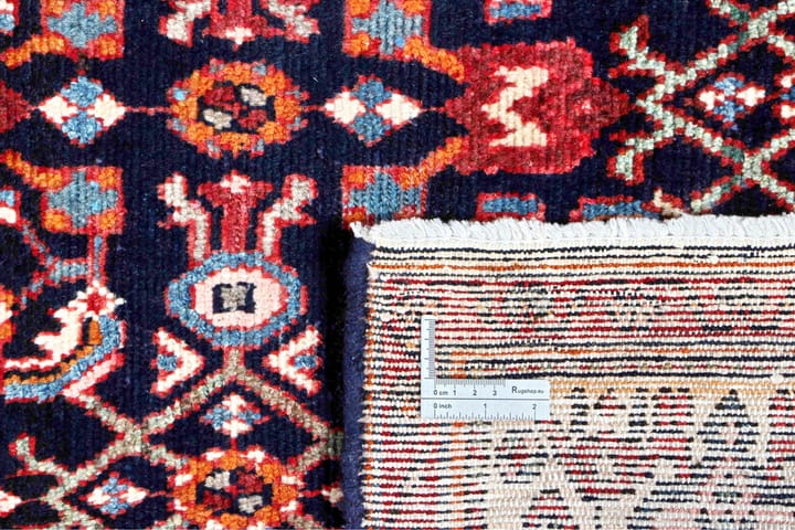 Käsinsolmittu persialainen matto 106x305 cm - Tummansininen / Beige - Persialainen matto - Itämainen matto