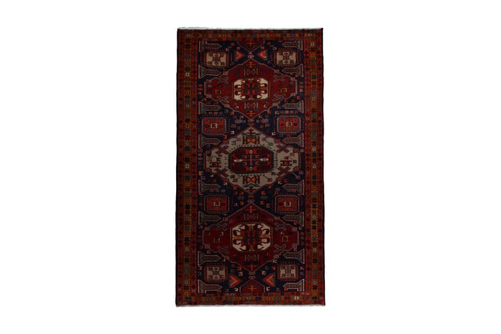 Käsinsolmittu persialainen matto 150x288 cm - Tummansininen / Ruskea - Persialainen matto - Itämainen matto