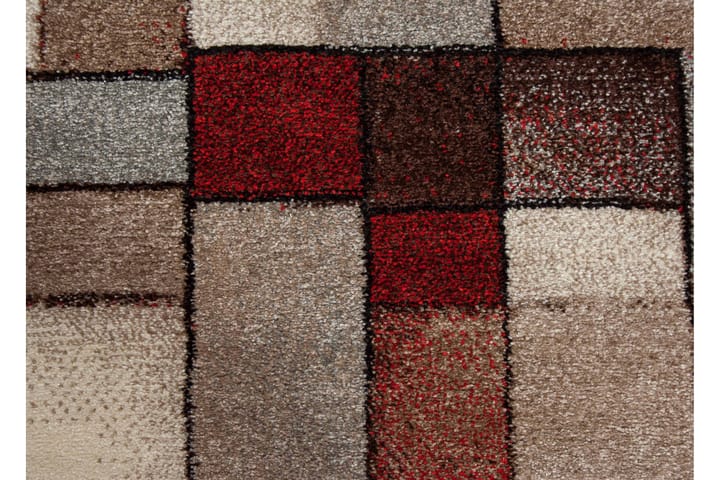 Friezematto London Ø200 cm Punainen/Moniväri - Ruskea - Pyöreät matot - Wilton-matto - Kuviollinen matto & värikäs matto - Iso matto
