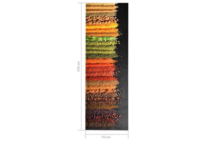 Keittiön pestävä matto Spice 45x150 cm - Monivärinen - Keittiömatto - Räsymatto