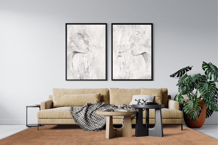 Viskoosimatto Amore Art 160x230 cm Terrakotta - Terrakotta - Viskoosimatto & keinosilkkimatto