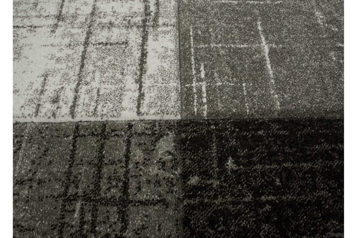 Friezematto London Square Ø240 cm Musta/Harmaa - Musta/Harmaa - Pyöreät matot - Kuviollinen matto & värik�äs matto - Iso matto
 - Wilton-matto