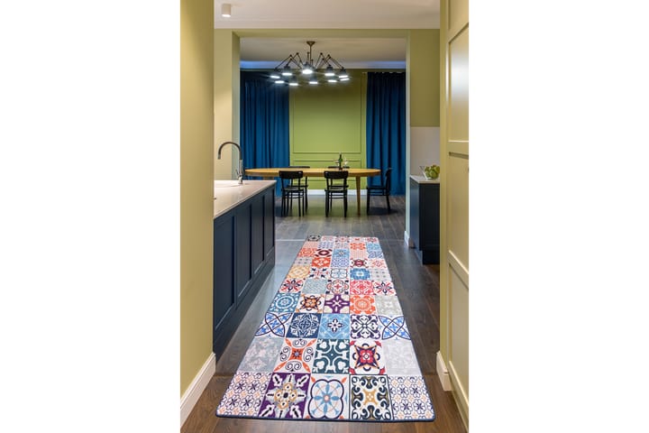 Matto Chilai 100x300 cm - Monivärinen - Wilton-matto - Kuviollinen matto & värikäs matto