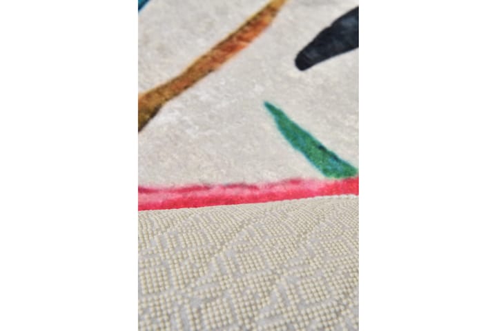 Matto Flam Pyöreä 100 cm - Monivärinen / Sametti - Pyöreät matot - Wilton-matto - Kuviollinen matto & värikäs matto