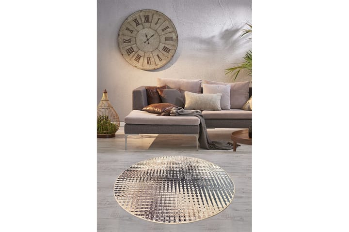Matto Fusione Pyöreä 100 cm - Monivärinen / Sametti - Pyöreät matot - Wilton-matto - Kuviollinen matto & värikäs matto