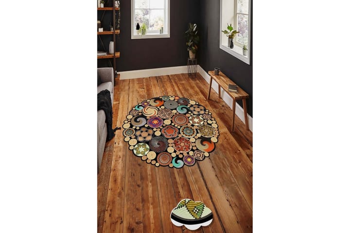 Matto Homefesto 130 cm Pyöreä - Monivärinen - Wilton-matto - Kuviollinen matto & värikäs matto