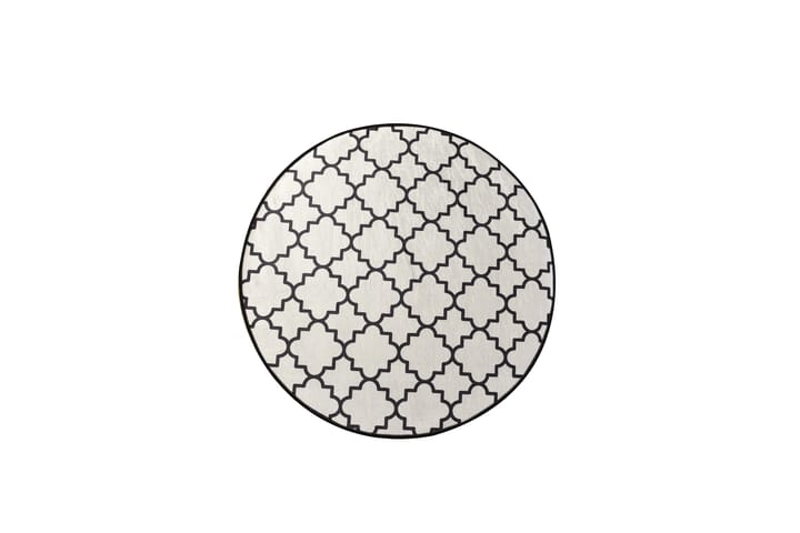 Matto Joxepa Pyöreä 100 cm - Valkoinen / Sametti - Pyöreät matot - Wilton-matto - Kuviollinen matto & värikäs matto