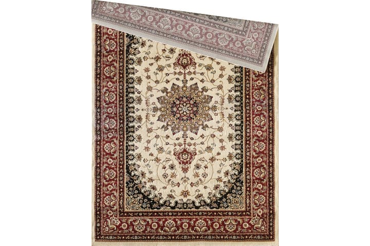 Matto Naple Norsunluu/Tummanpunainen 120x170 - D-sign - Wilton-matto - Kuviollinen matto & värikäs matto
