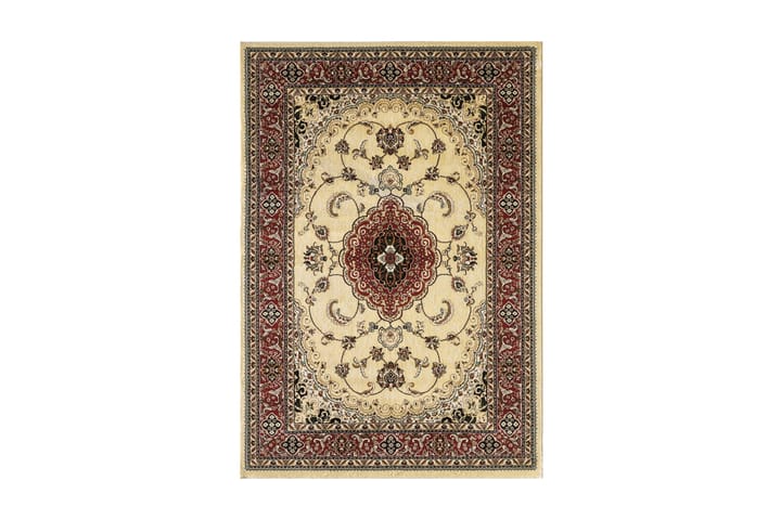 Matto Salerno Beige/Tummanpunainen 160x230 - D-sign - Wilton-matto - Kuviollinen matto & värikäs matto