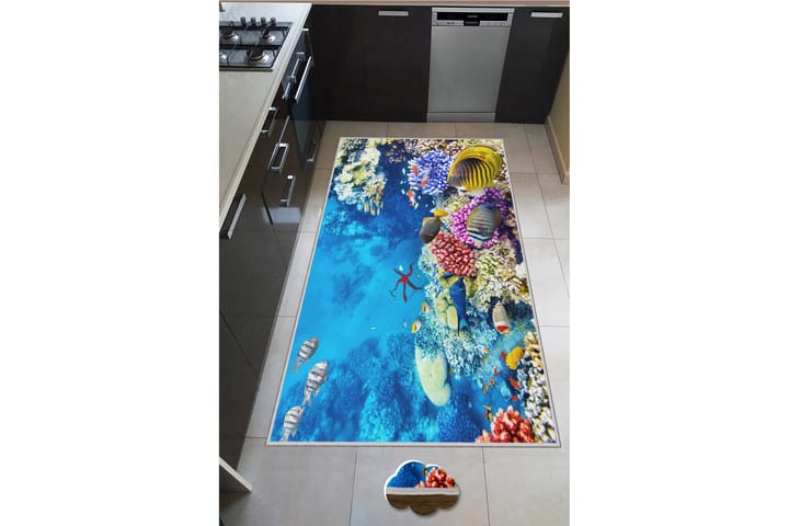 Wiltonmatto Nobuhiko 60x100 cm Suorakaide - Monivärinen - Wilton-matto - Kuviollinen matto & värikäs matto