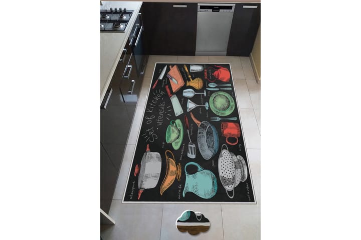 Wiltonmatto Nobusada 60x100 cm Suorakaide - Monivärinen - Wilton-matto - Kuviollinen matto & värikäs matto