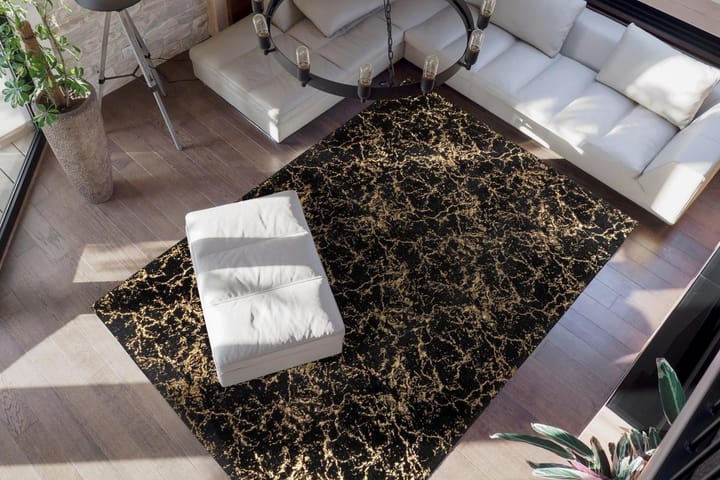 Matto Ngelesbedon Swu 120x170 cm Musta/Kulta - D-Sign - Wilton-matto - Pienet matot - Kuviollinen matto & värikäs matto