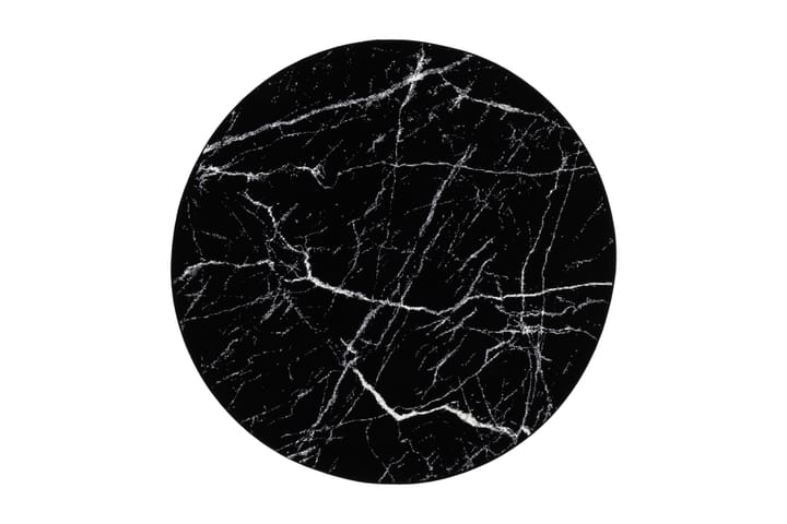 Matto Ink Marble Ø200 cm Pyöreä Marmori/Musta - Musta - Pyöreät matot - Wilton-matto - Kuviollinen matto & värikäs matto - Iso matto