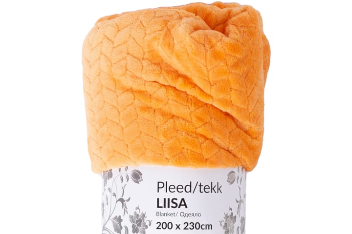 Viltti Liisa XL 200x230 cm Oranssi - Sherpapeitto - Fleecepeitto - Torkkupeitto & viltti