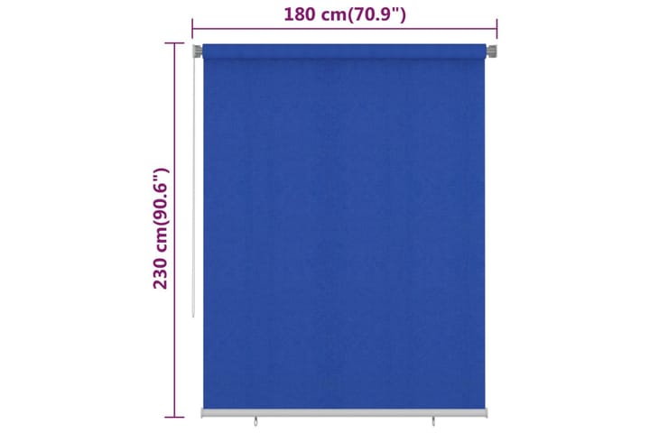 Rullaverho ulkotiloihin 180x230 cm sininen HDPE - Sininen - Verhot
 - Rullaverho