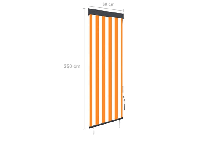 Ulkorullaverho 60x250 cm valkoinen ja oranssi - Oranssi - Verhot
 - Rullaverho