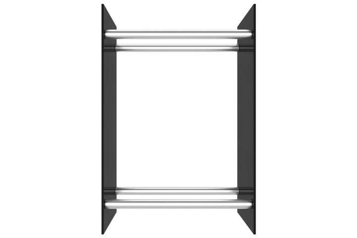Polttopuuteline musta 40x35x60 cm lasi - Puuvaja & puuliiteri - Varastot - Polttopuun säilytys