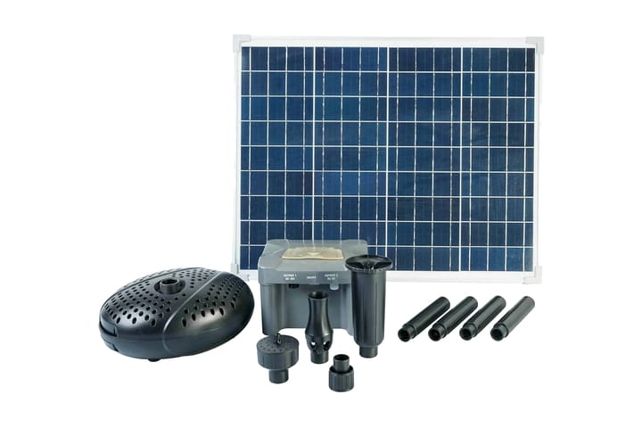 Ubbink SolarMax 2500 -setti aurinkopaneelilla - Musta - Lampi & suihkulähde