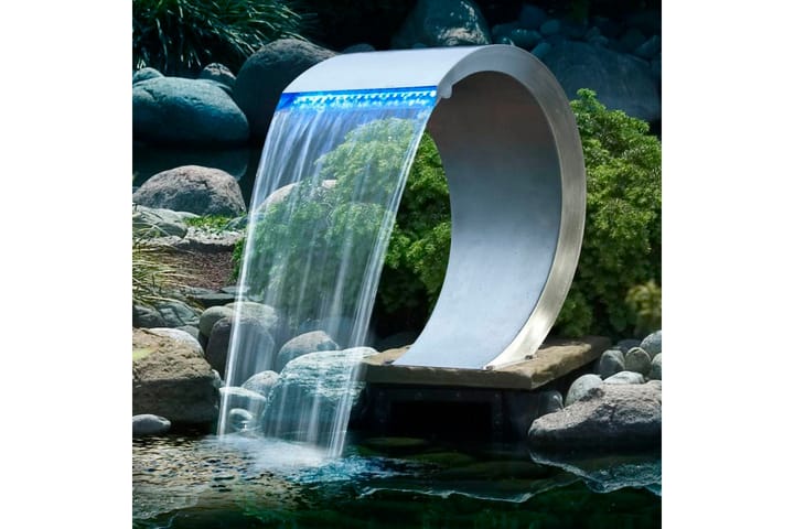 Ubbink Mamba-vesiputous LED-valaistuksella ruostumaton teräs - Vesiputous lampi