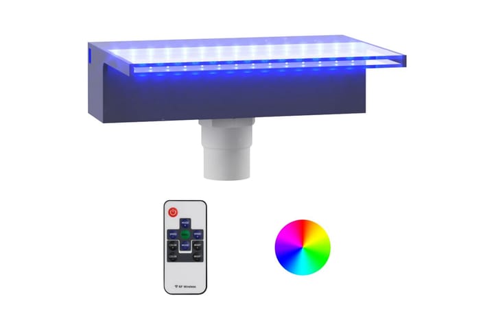 Vesiputous RGB LED-valoilla akryyli 30 cm - Läpinäkyvä - Vesiputous lampi