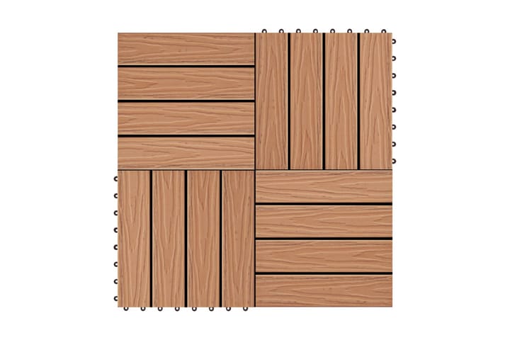 Lattialaatat 11 kpl WPC 30x30 cm 1m² tiikin värinen - Ruskea - Terassilaatat - Lattia - Ritilä parvekkeelle