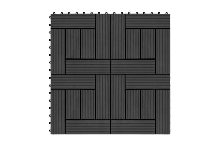 Lattialaatat 11 kpl puumuovikomposiitti 30x30 cm 1m² musta - Musta - Ritilä parvekkeelle - Lattia - Terassilaatat