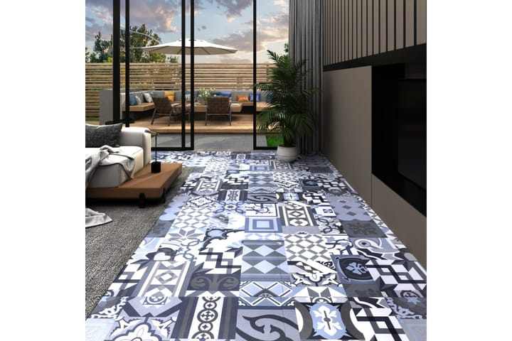 PVC-lattialankku itseliimautuva 5,11m² värillinen kuvio - Terassilaatat - Ritilä parvekkeelle - Lattia