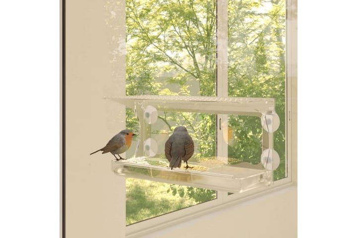 Linnun ikkunasyöttölaitteet 2 kpl akryyli 30x12x15 cm - Läpinäkyvä - Lintulauta